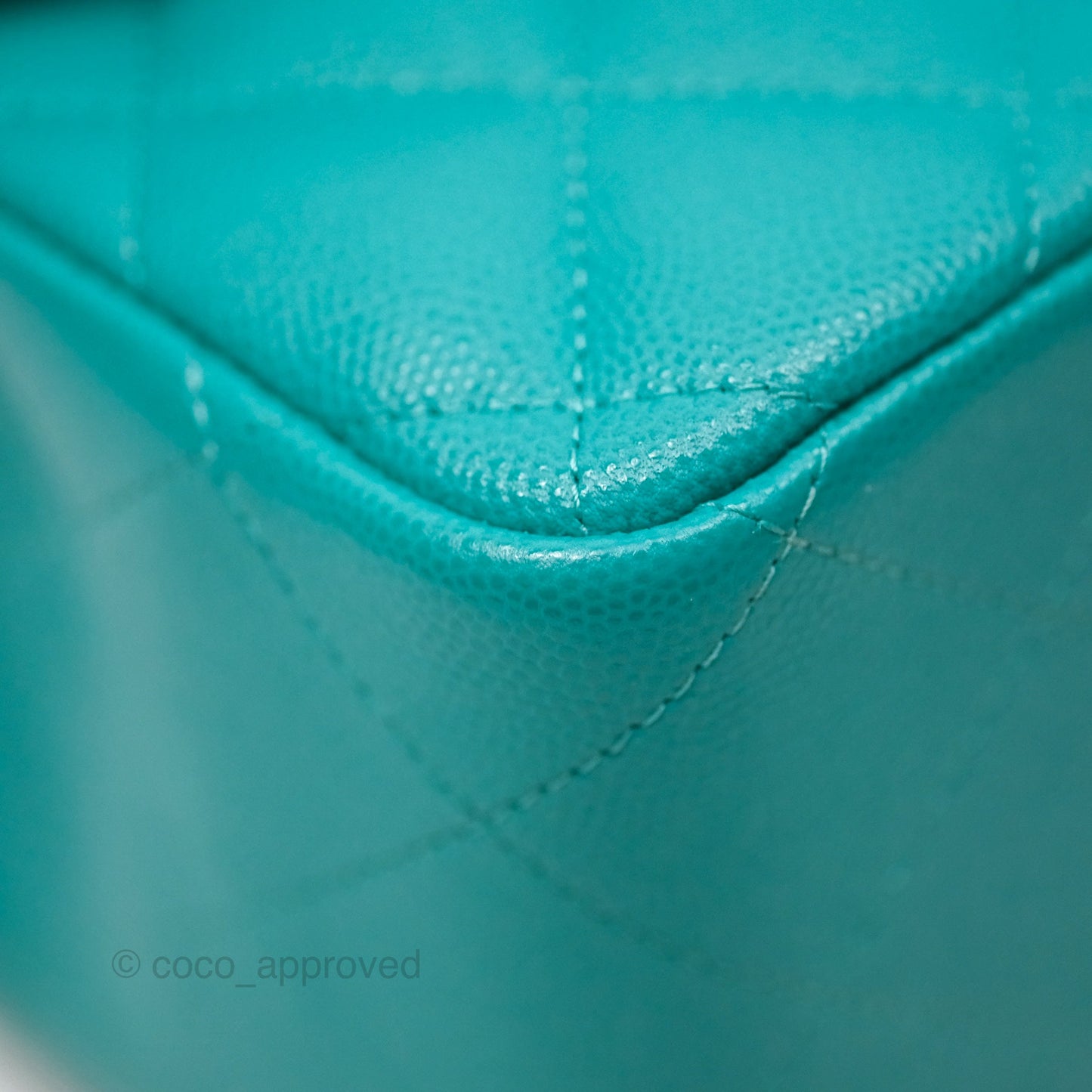 Chanel Jumbo Double Flap Turquoise Caviar Gold Hardware⁣⁣