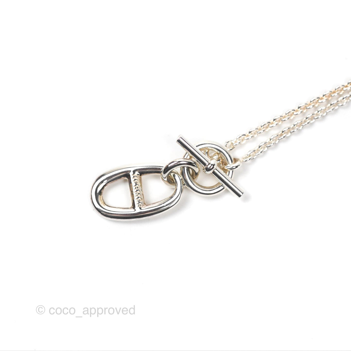 Hermes Chaine d'ancre Pendant Necklace Silver 925