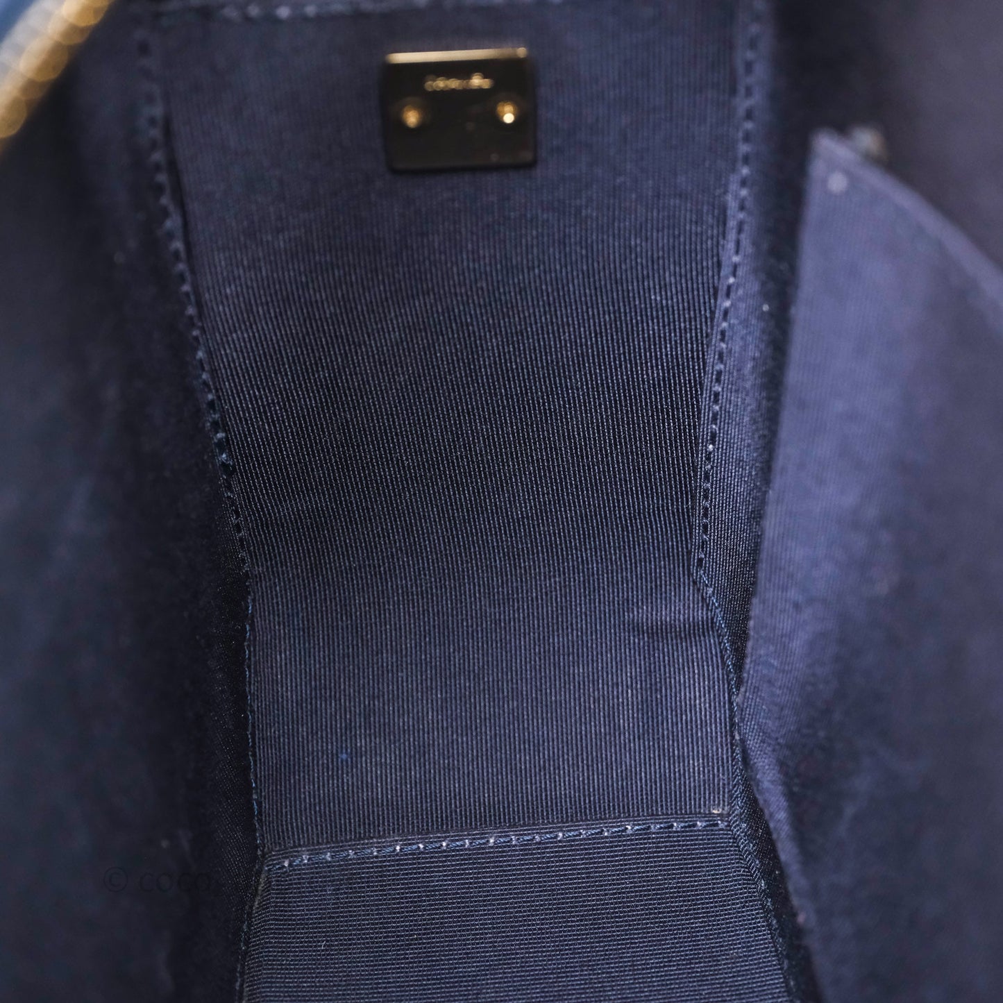 Chanel CC Octagon Camera Case Lambskin Navy Gold Hardware