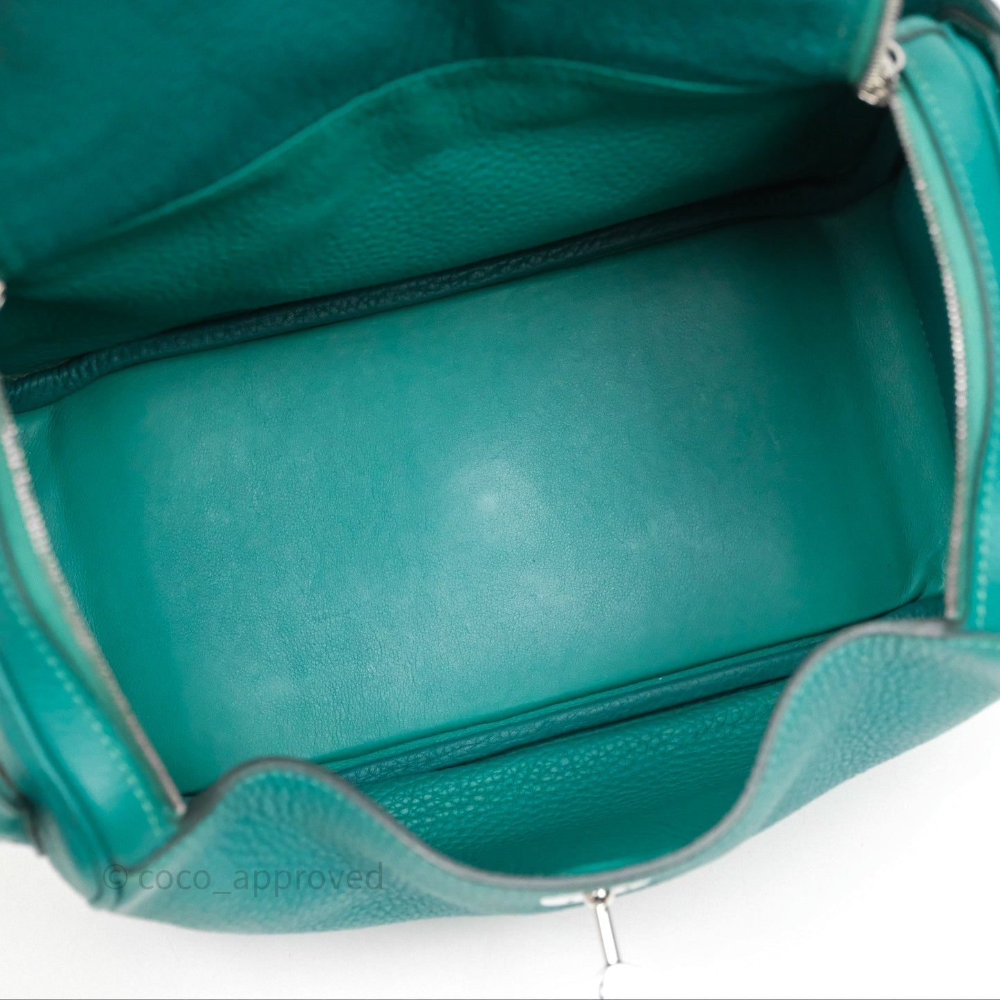 Hermès Lindy 26 Vert Verone U1 Clemence Palladium Hardware