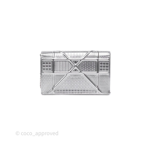 Christian Dior Diorama Wallet on Chain Metallic Silver
