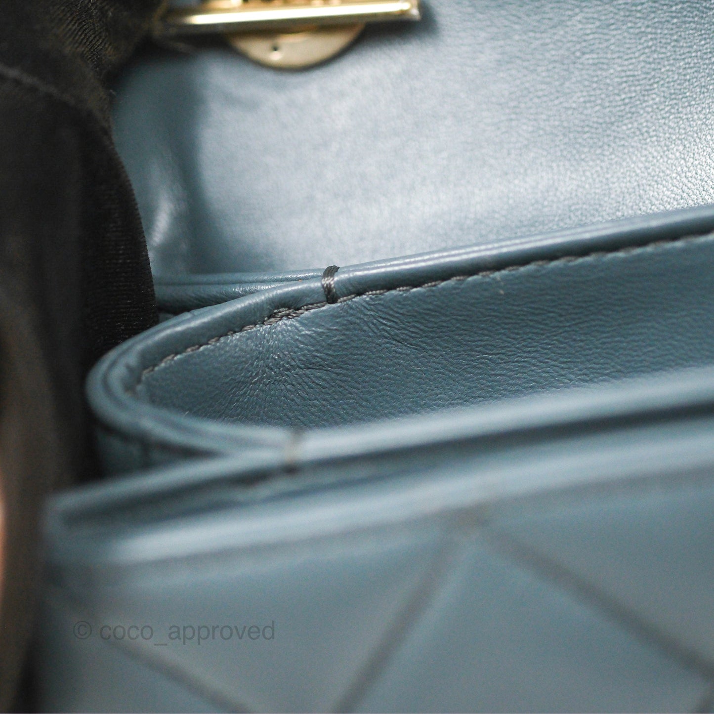 Chanel Small Trendy CC Grey Blue Lambskin Gold Hardware