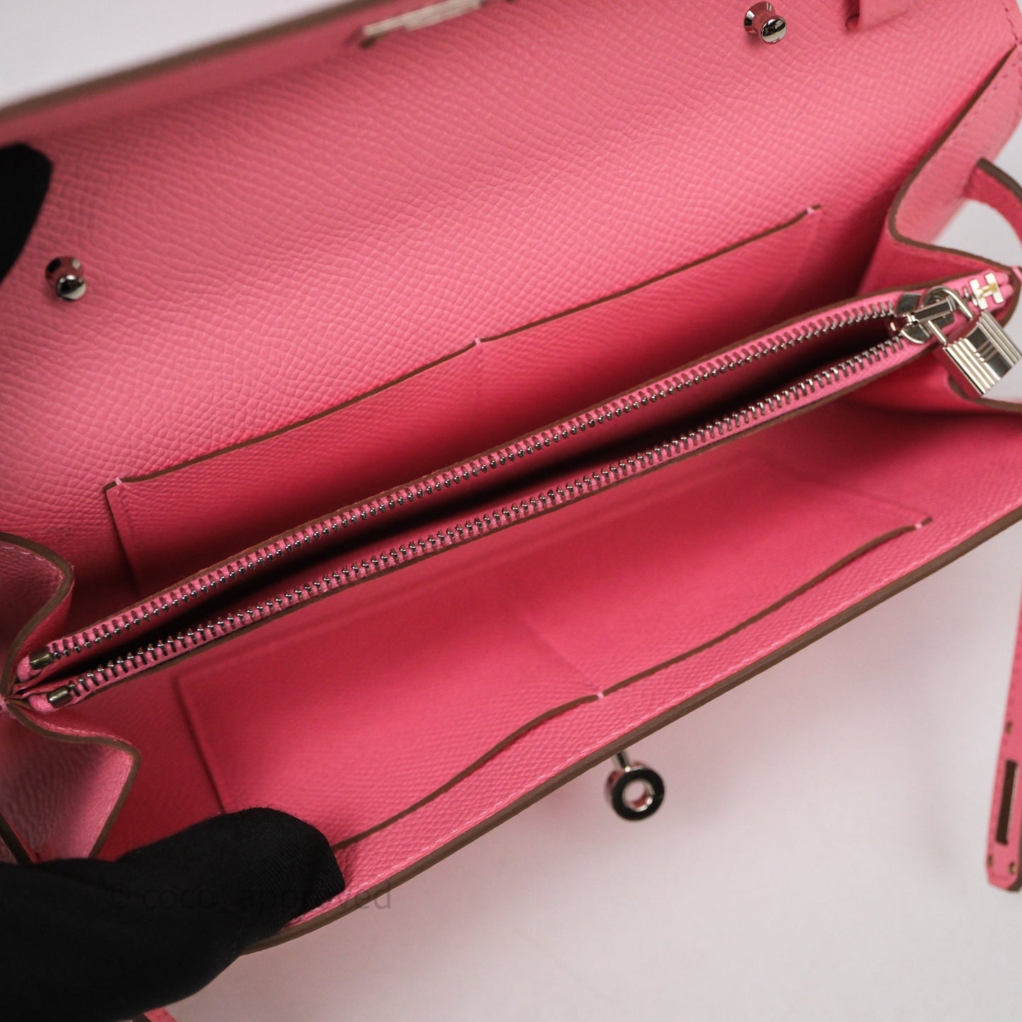 Hermès Kelly To Go Wallet Rose Confetti Epsom Palladium Hardware
