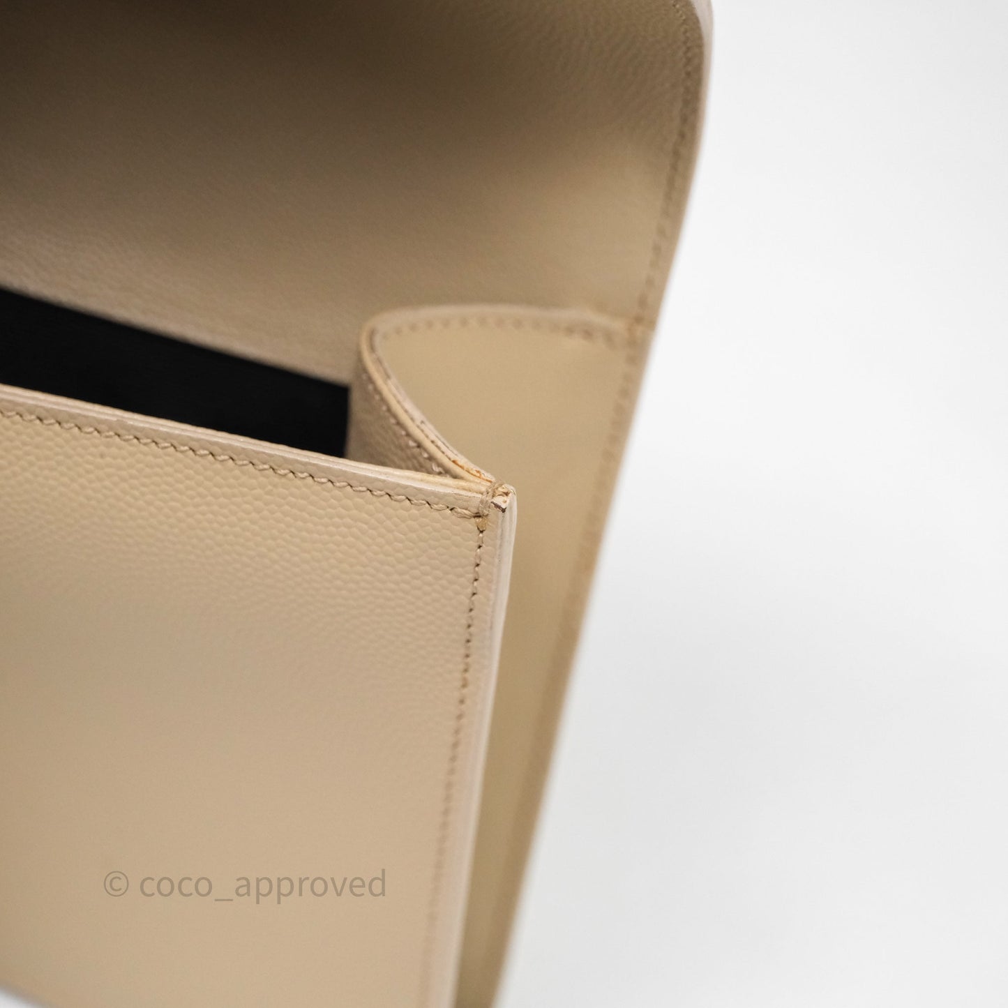 Saint Laurent Kate Clutch Monogram Beige Grain De Poudre Gold Hardware