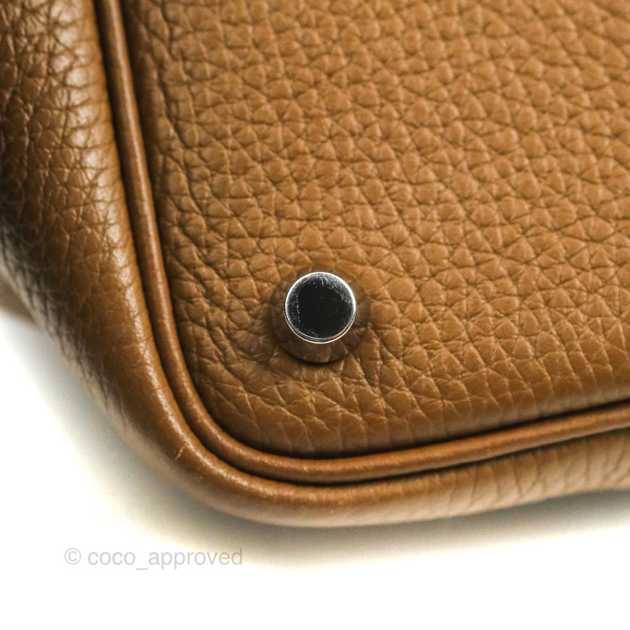 Hermès Picotin Lock 18 PM Eclat Alezan 3G/Biscuit 48 Clemence Silver Hardware