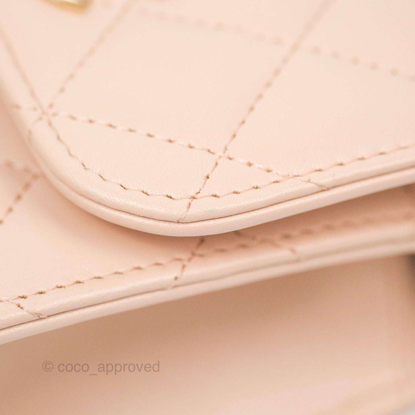 Chanel Mini Quilted Trendy CC Clutch With Chain Light Pink Lambskin Gold Hardware
