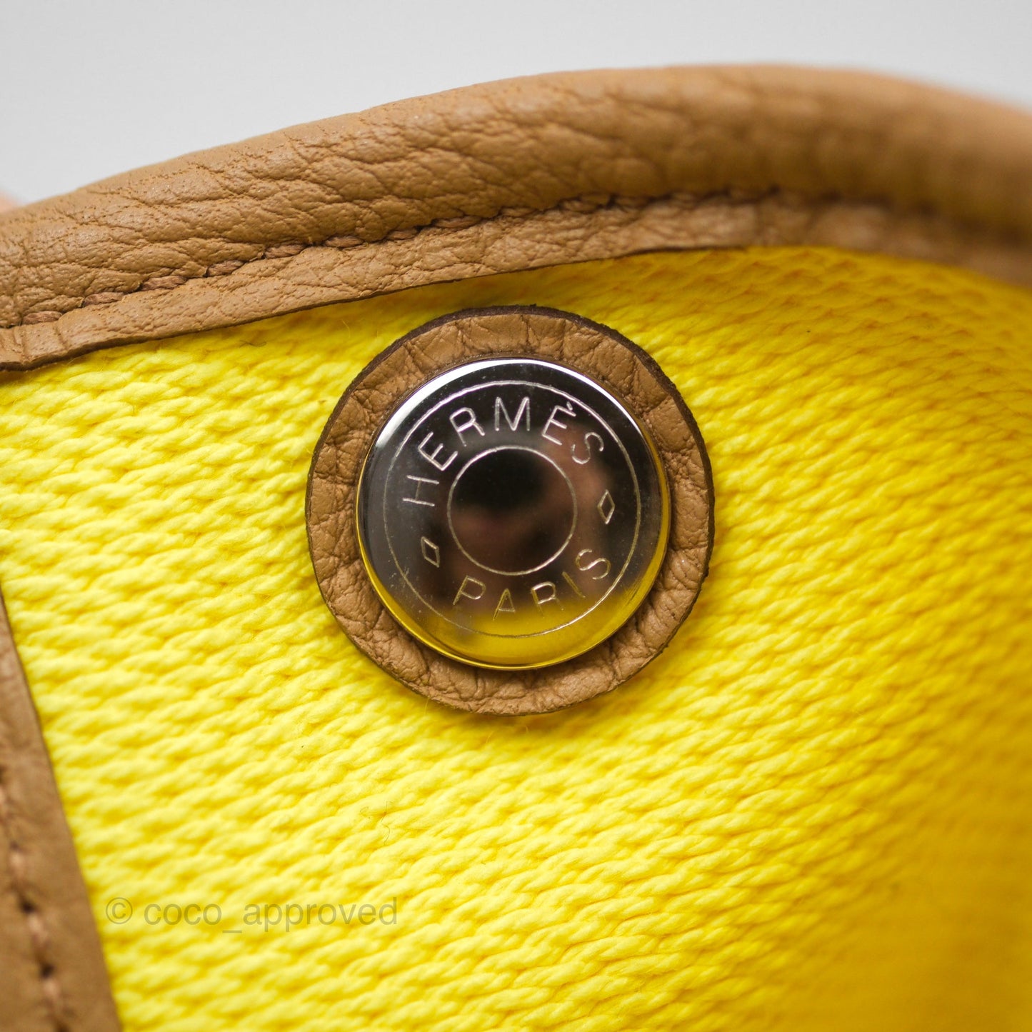 Hermès Garden Party 30 Canvas Ecru-Jaune Citron 9N/ Biscuit 48