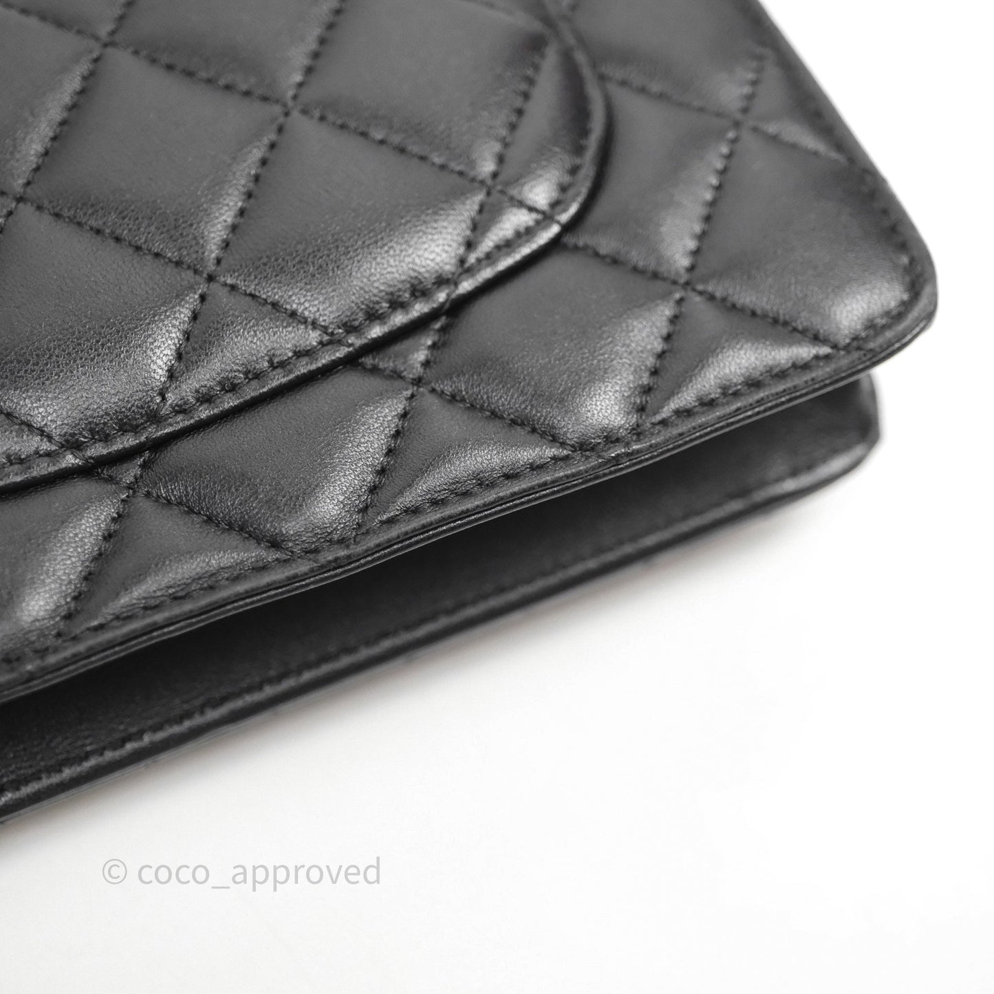 Chanel Quilted WOC Black Lambskin Silver Hardware