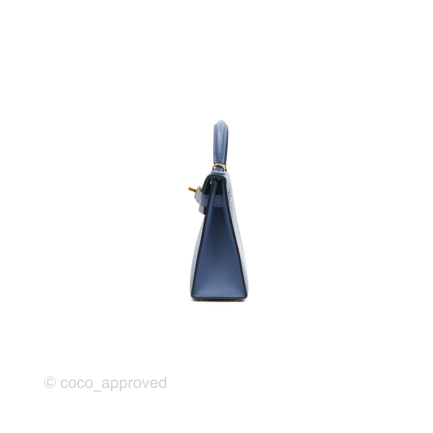 Hermès Mini Kelly II Bleu Brighton Epsom Gold Hardware