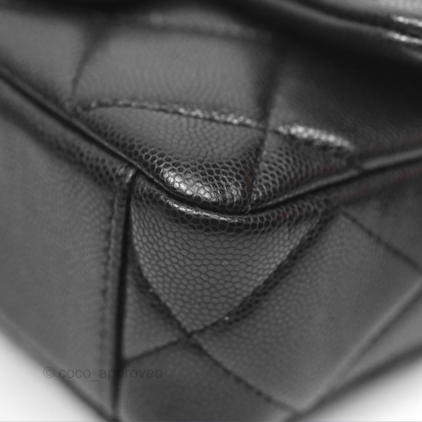 Chanel Mini Flap with Coin Charm Black Caviar Aged Gold Hardware 22A