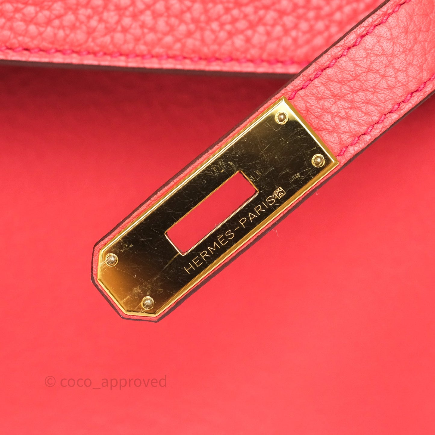 Hermès Kelly 28 Rose Jaipur Retourne Togo Gold Hardware