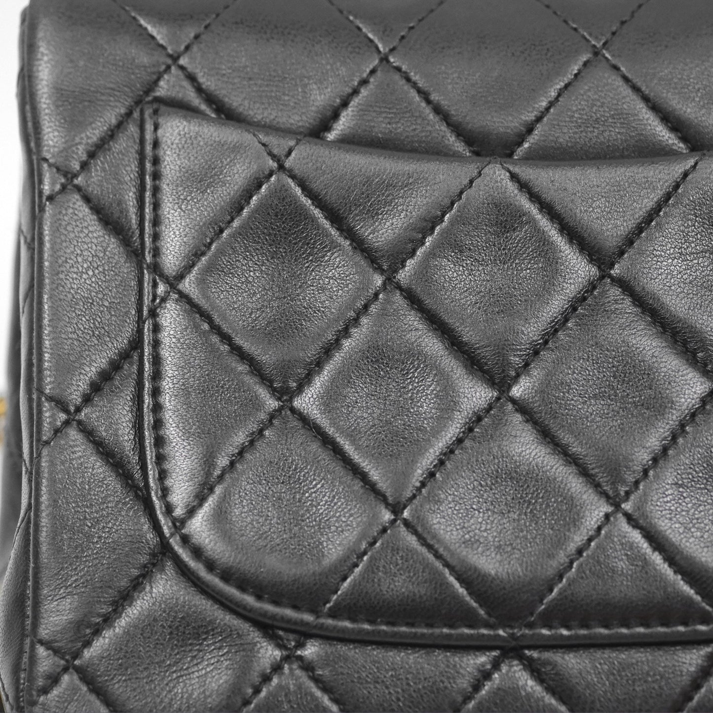 Chanel Vintage Mini Square Black Lambskin 24K Gold Hardware