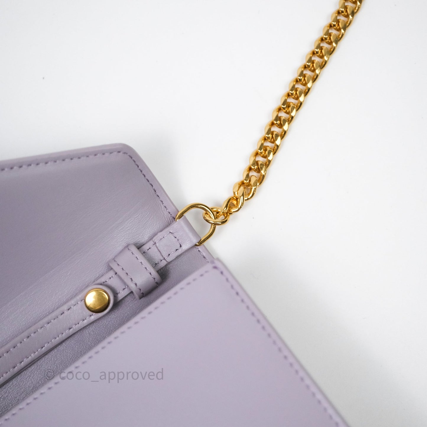 Celine Margo Wallet On Chain in Purple lavender Shiny Calfskin