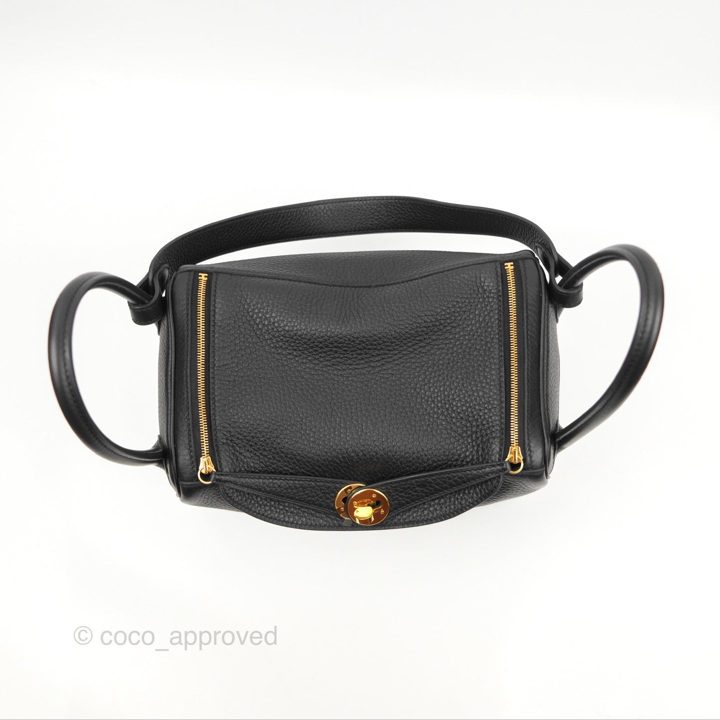 Hermès Lindy 26 Black Clemence Gold Hardware