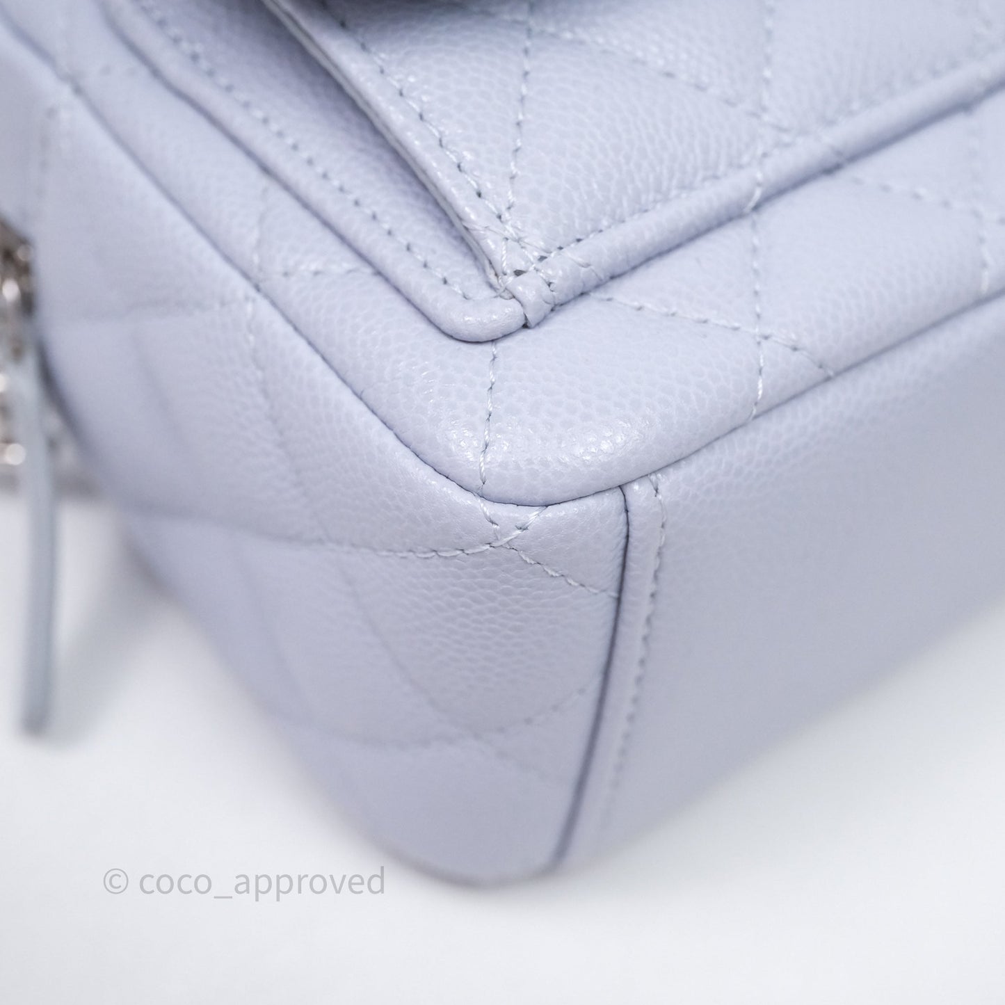 Chanel Classic Mini Backpack Light Blue Caviar Silver Hardware
