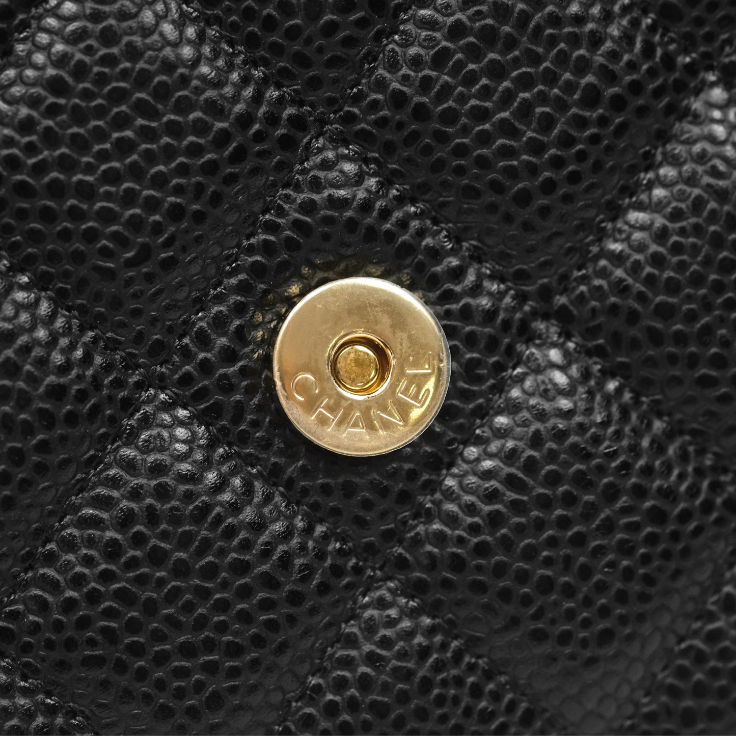Chanel Classic Quilted Wallet On Chain WOC Black Caviar Gold Hardware