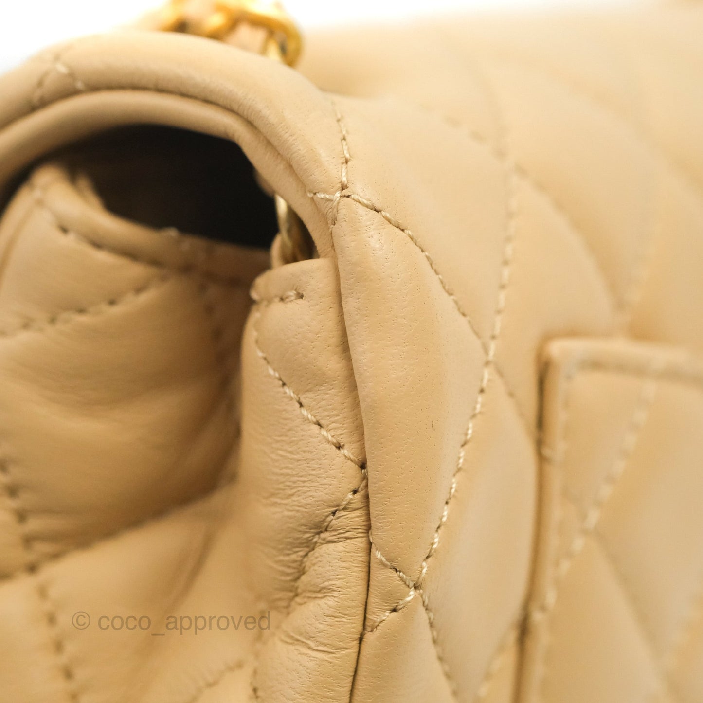 Chanel Mini Rectangular Pearl Crush Beige Lambskin Aged Gold Hardware