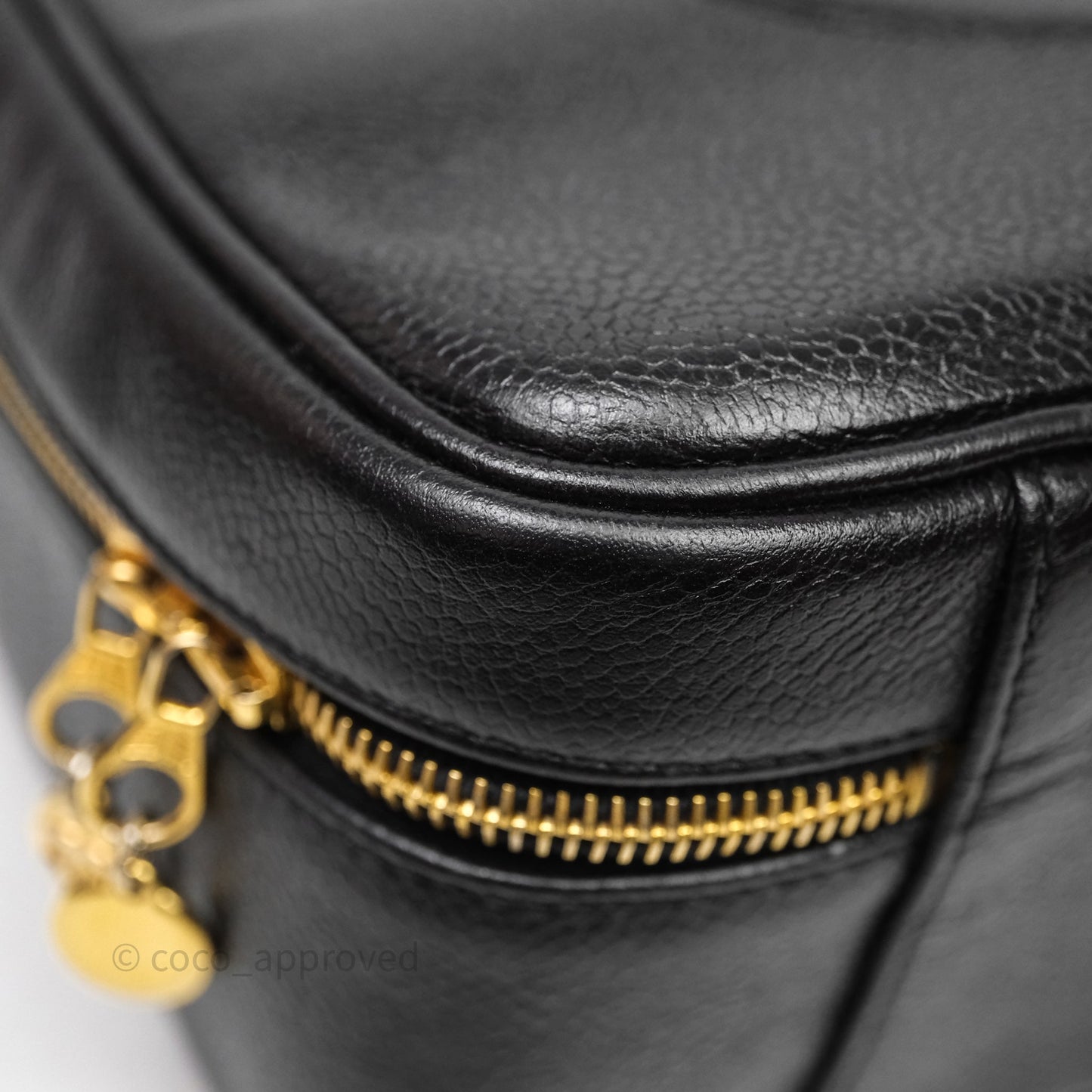 Chanel Vintage Timeless Vanity Case Caviar 24K Gold Hardware