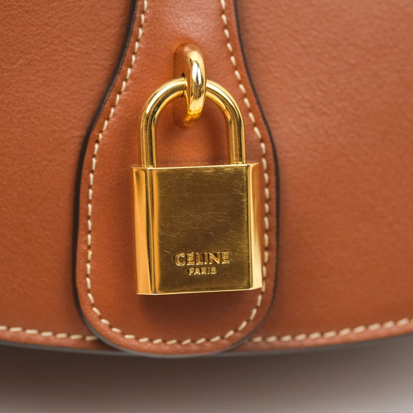 Celine Clutch on Strap Tabou Tan Calfskin