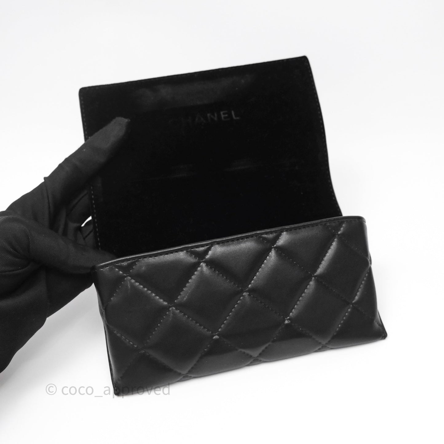 Chanel CC Chain-Link Square Sunglasses Black