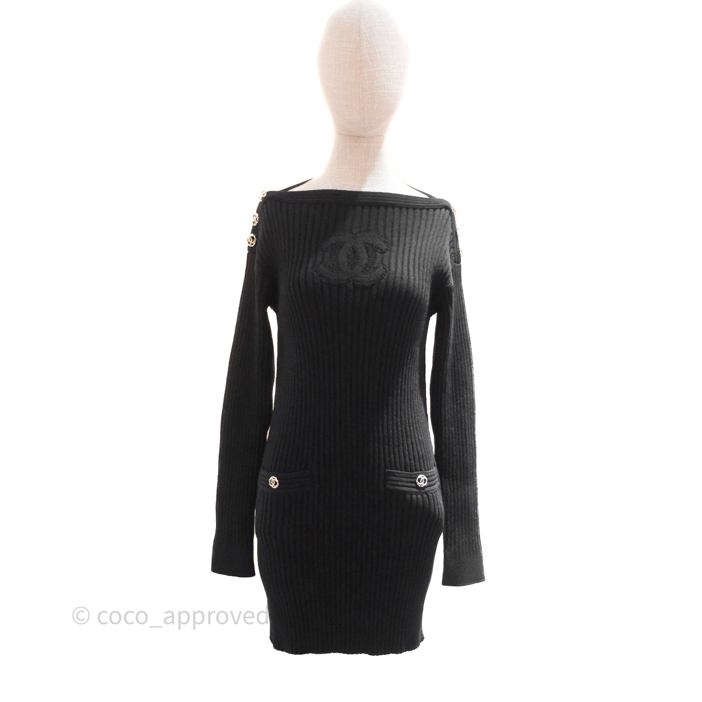 Chanel Knit Dress Black Size 34