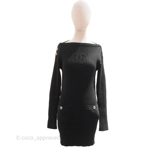 Chanel Knit Dress Black Size 34