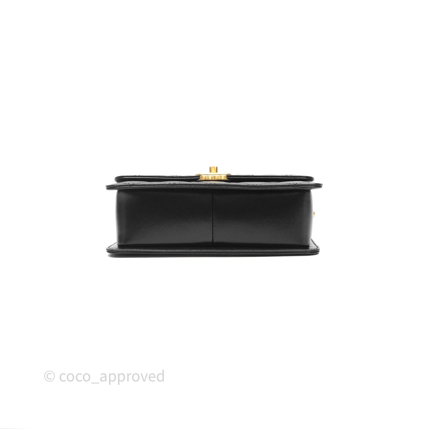 Chanel Quilted Small Perfect Fit Adjustable Black Calfskin Aged Gold Hardware