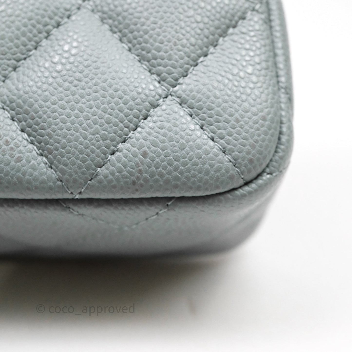 Chanel Clutch on Chain Tiffany Green Caviar Gold Hardware