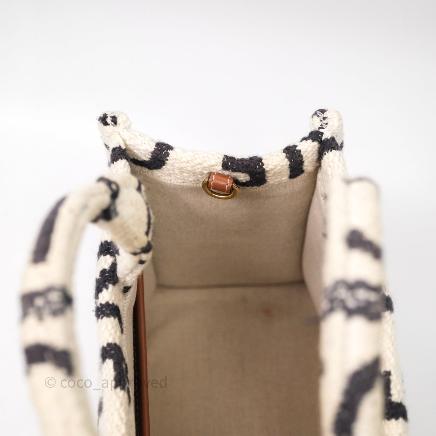 Celine Small Cabas Thais Textile with Celine All-Over White