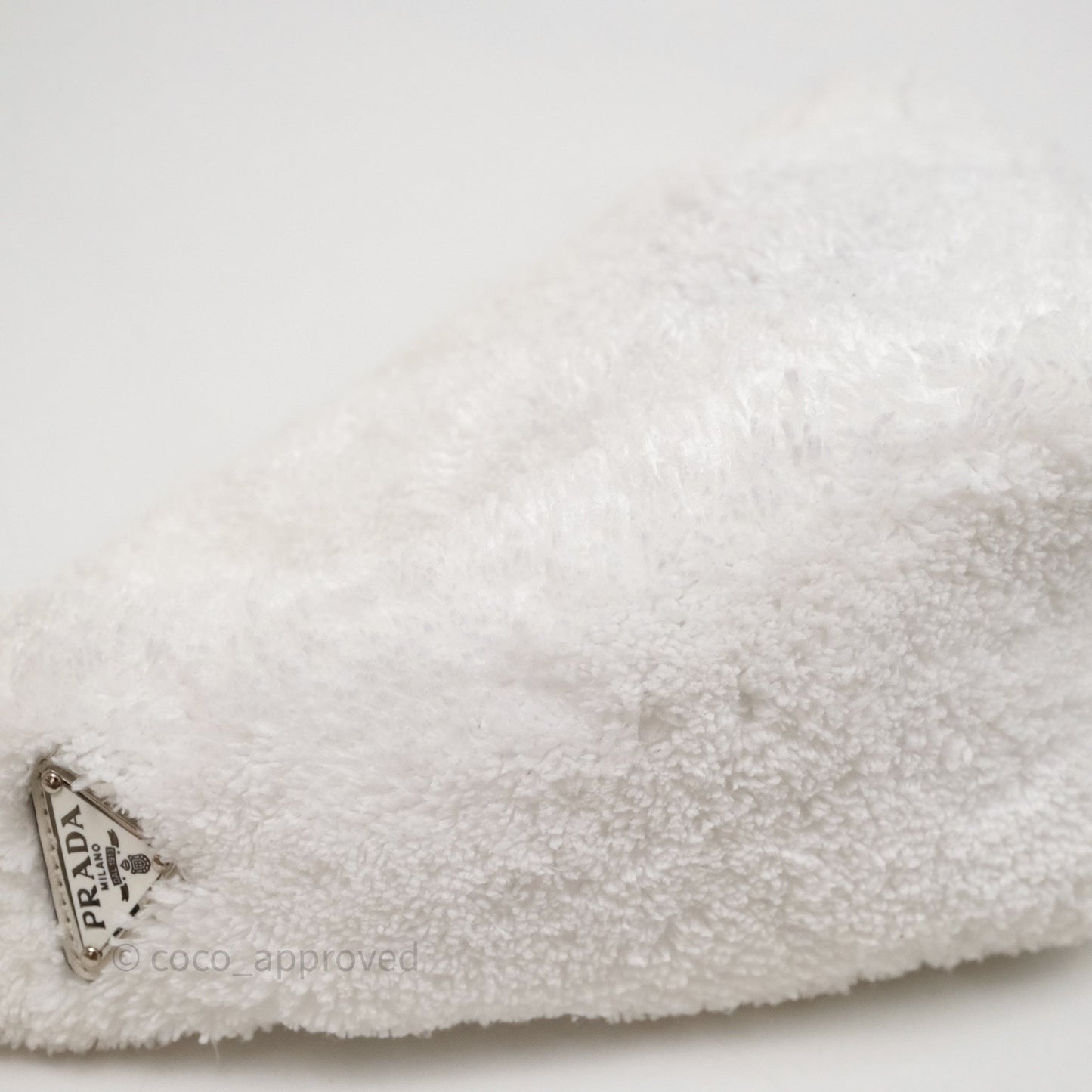 Prada Spugna Triangle White Bag