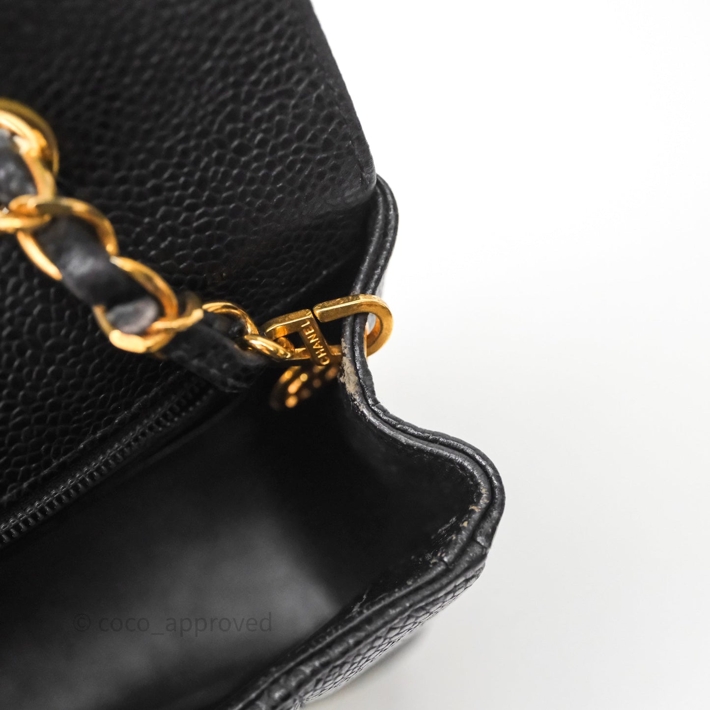 Chanel Vintage Small Classic Diana Flap Bag Black Caviar 24K Gold Hardware
