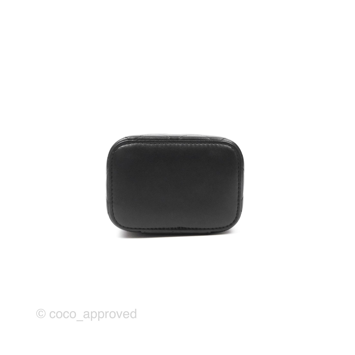 Chanel Mini Top Handle Vanity With Chain Black Lambskin Gold Hardware