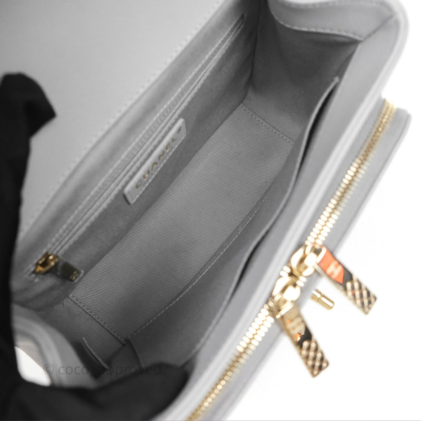 Chanel Quilted Medium Business Affinity Flap Grey Caviar Gold Hardware