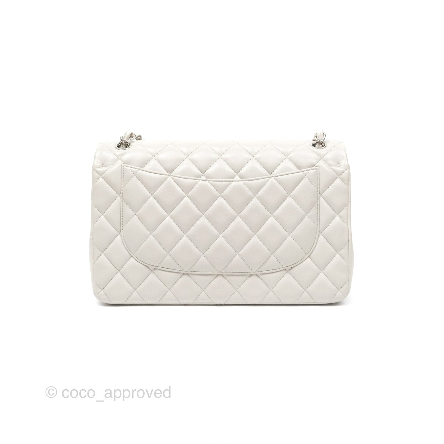 Chanel Jumbo Double Flap Light Grey Caviar Silver Hardware⁣⁣