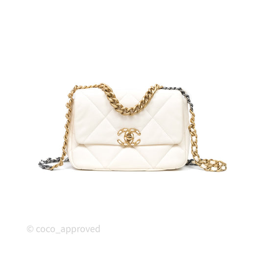 Chanel 19 Small Ivory White Mixed Hardware