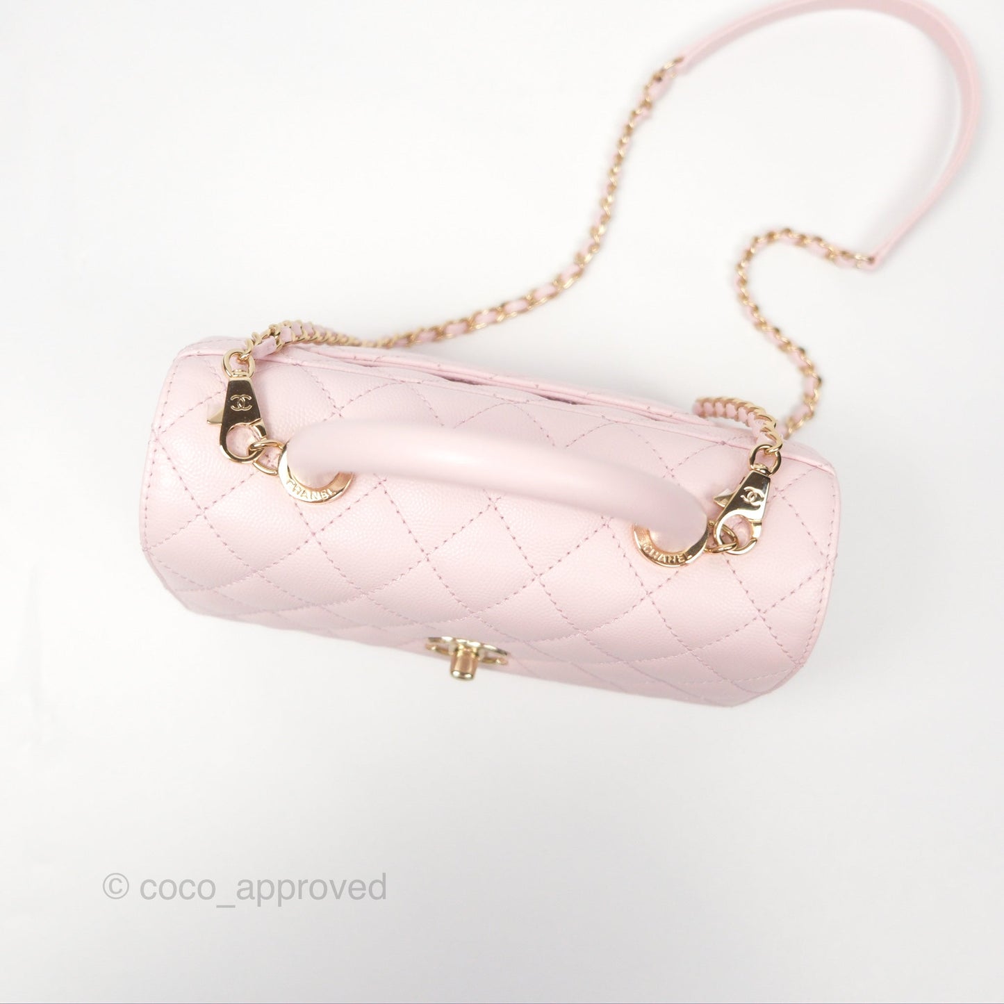 Chanel Small Coco Handle Light Pink Caviar Gold Hardware