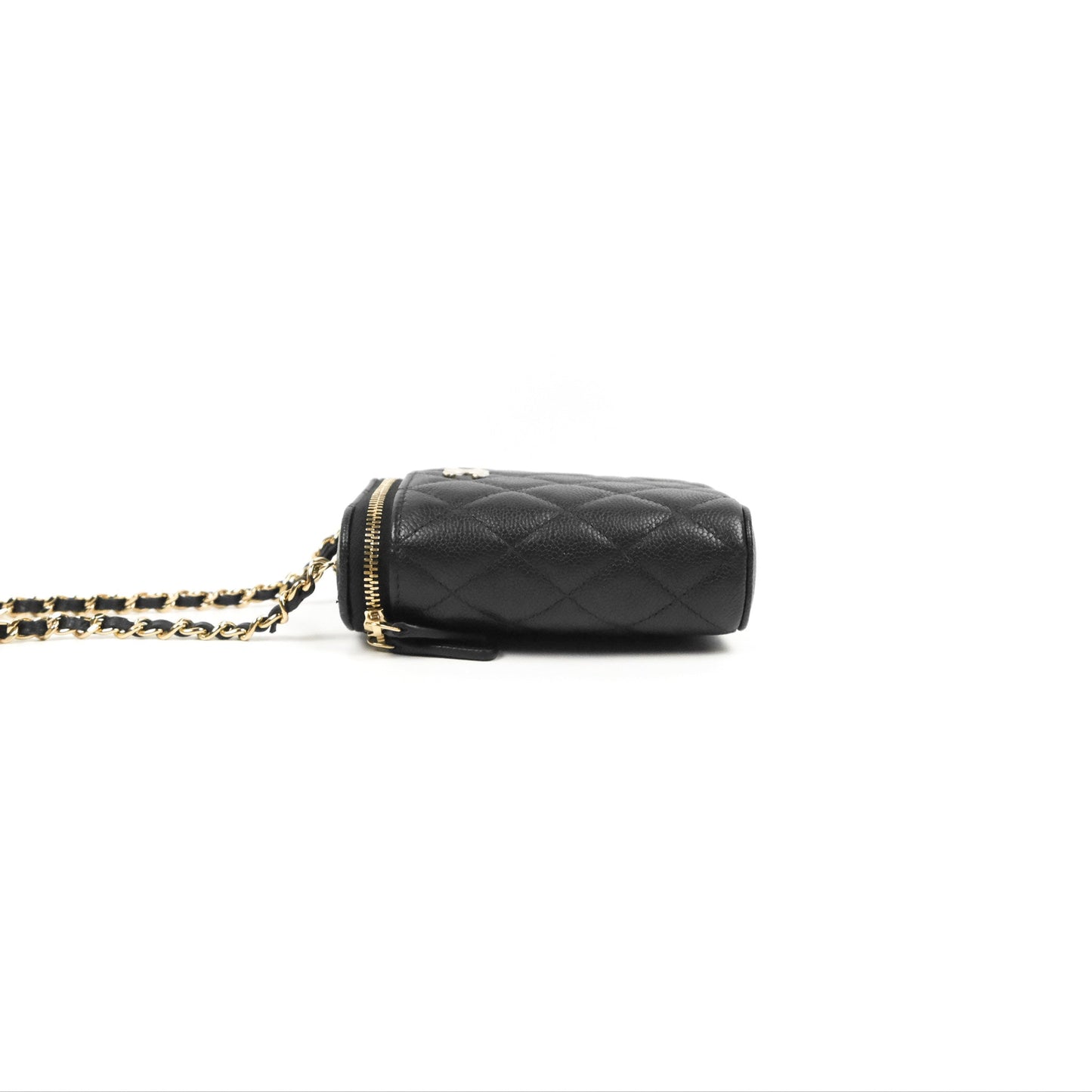 Chanel Classic Mini Vanity With Chain Black Caviar Gold Hardware