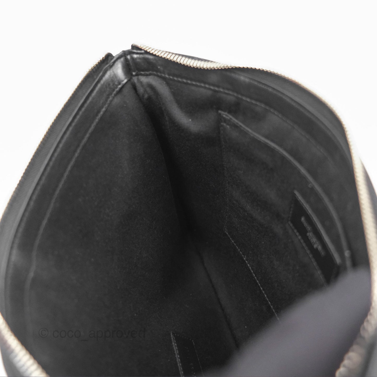 Saint Laurent Rive Gauche Zippered Pouch Black Canvas