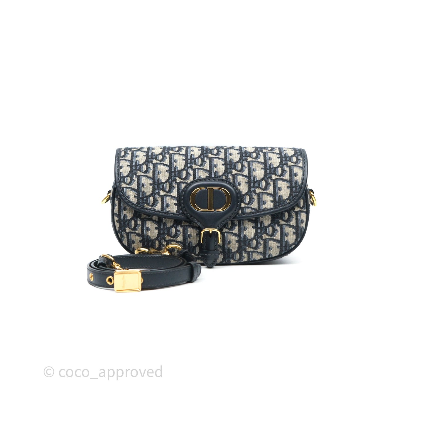 Christian Dior Bobby East-West Bag Blue Oblique Jacquard Canvas
