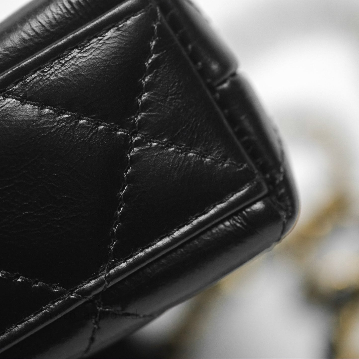 Chanel Mini Nano Kelly Bag Black Shiny Calfskin Aged Gold Hardware