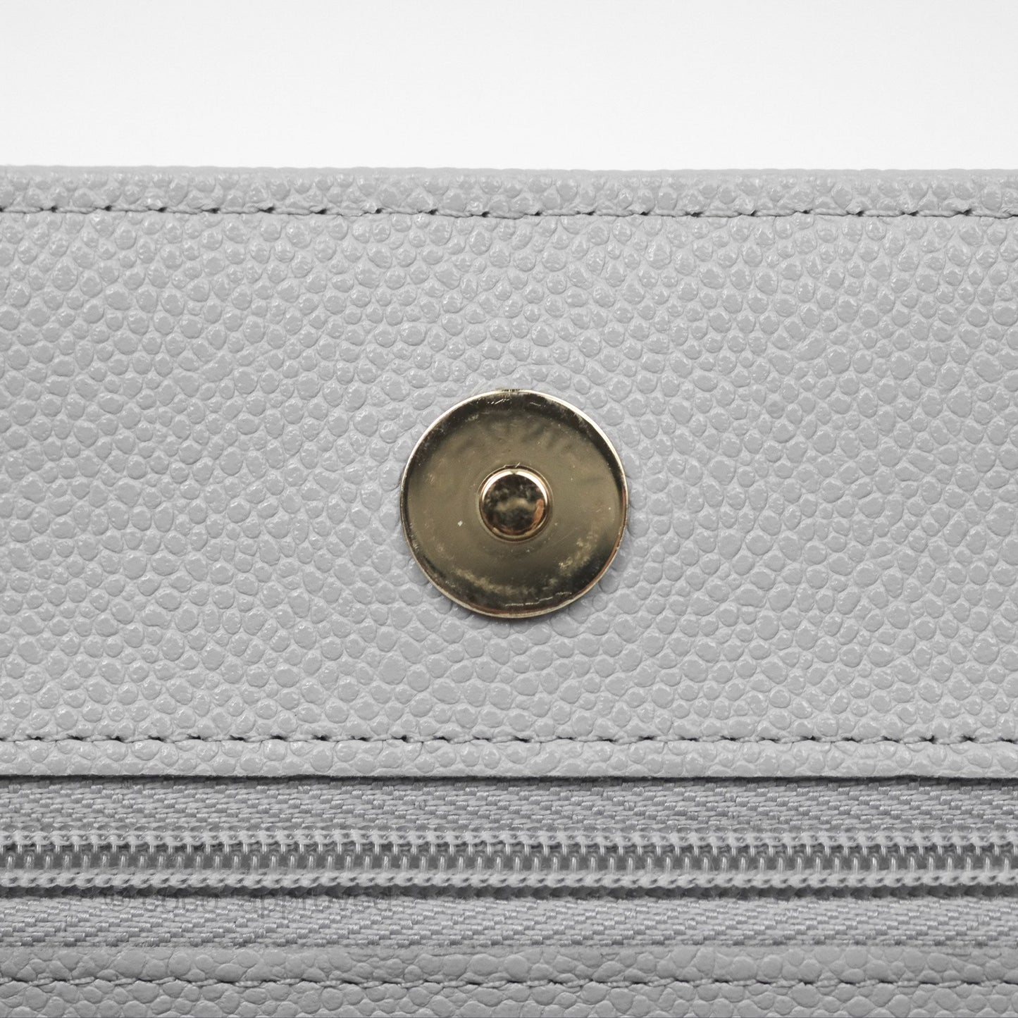 Chanel Quilted Classic Wallet on Chain WOC Grey Caviar Gold Hardware