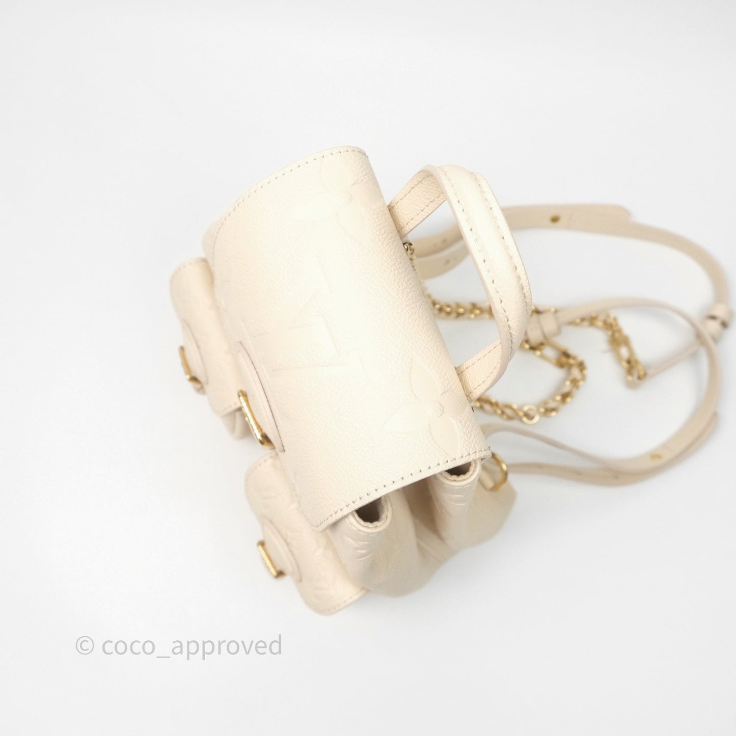 Louis Vuitton Backup Cream Monogram Empreinte Leather