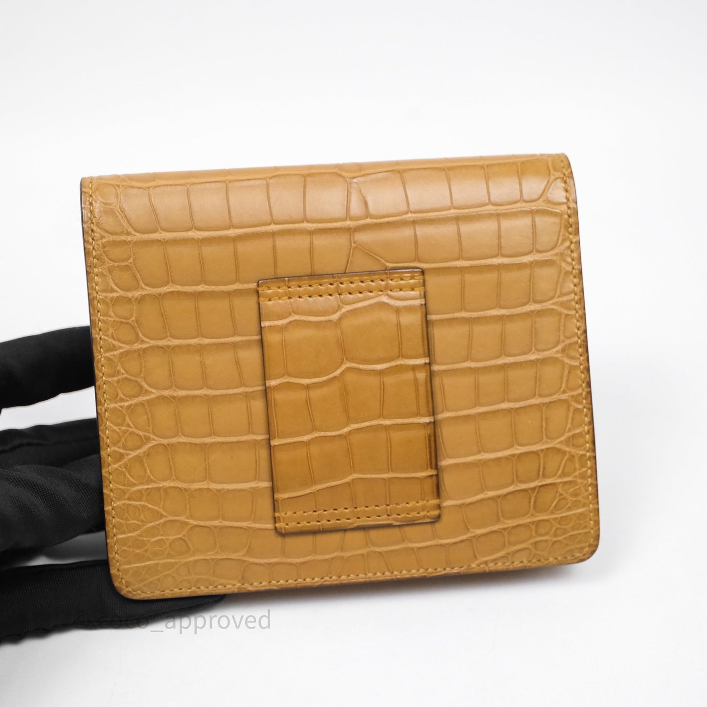 Hermès Roulis Slim Wallet Matte Alligator Mississippiensis Kraft 2H Gold Hardware