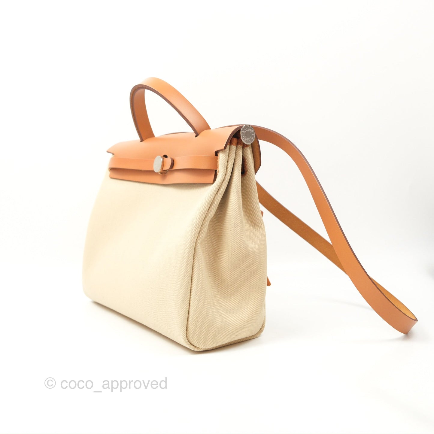 Hermès Herbag Zip 31 Retourne Beton / Nature Canvas Palladium Hardware