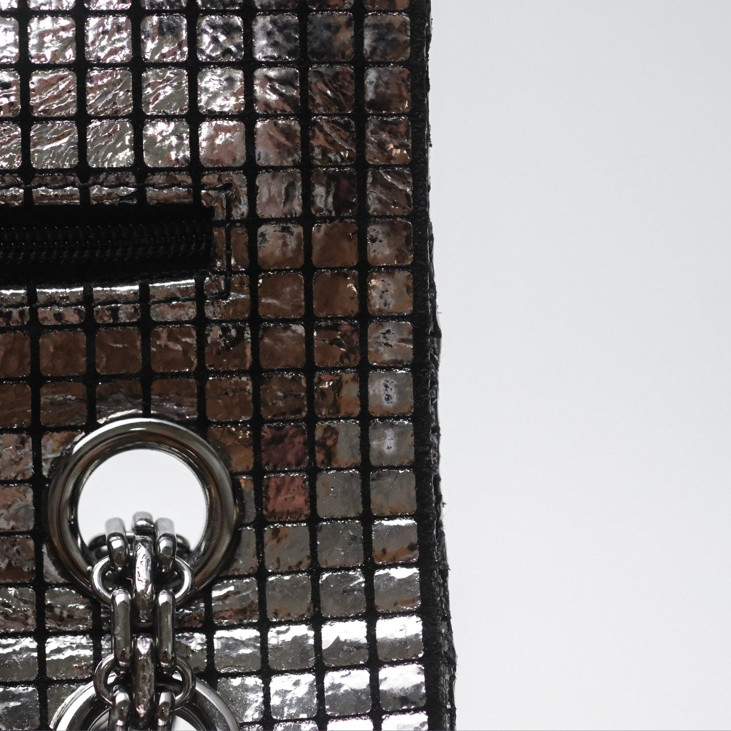 Chanel Mirror Reissue 2.55 Quilted Silver Suede Calfskin Gun Metal Hardware