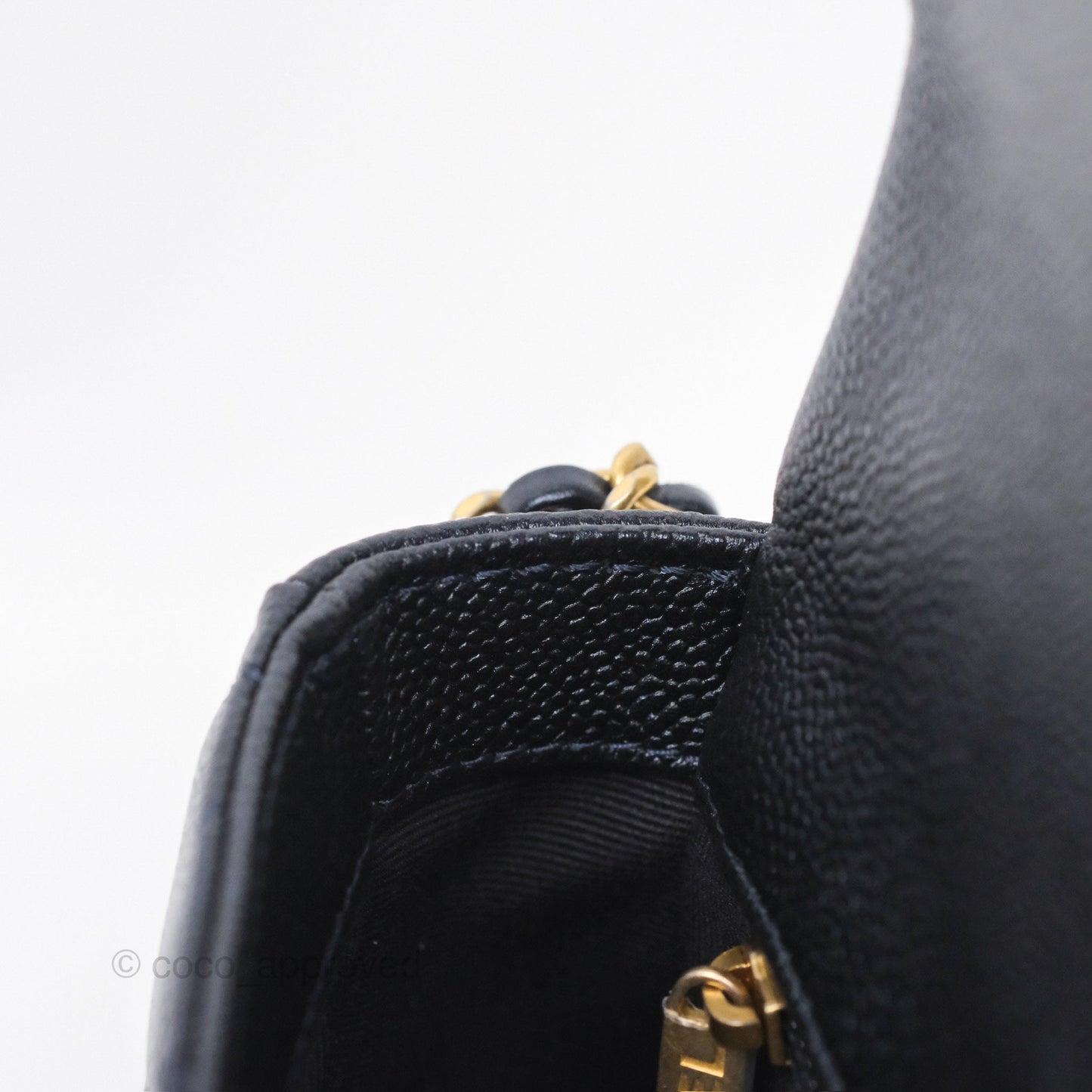 Chanel My Perfect Mini Flap Quilted Iridescent Navy Caviar Aged Gold Hardware