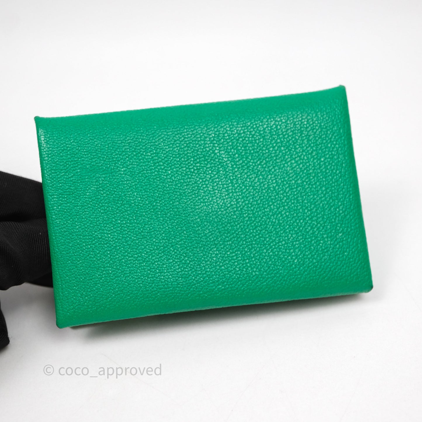 Hermès Calvi Verso Card Holder Vert Mysore