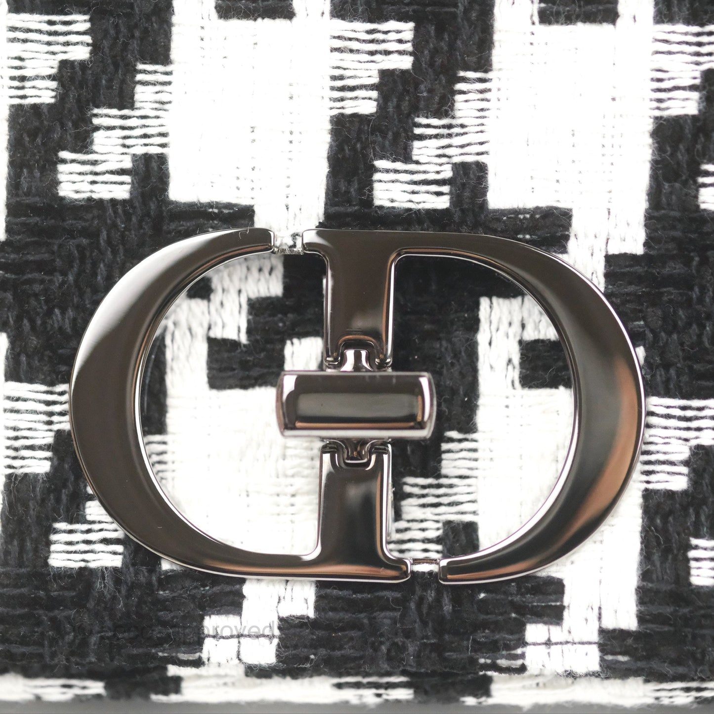 Dior Small Caro Bag Black & White Macro Houndstooth Fabric