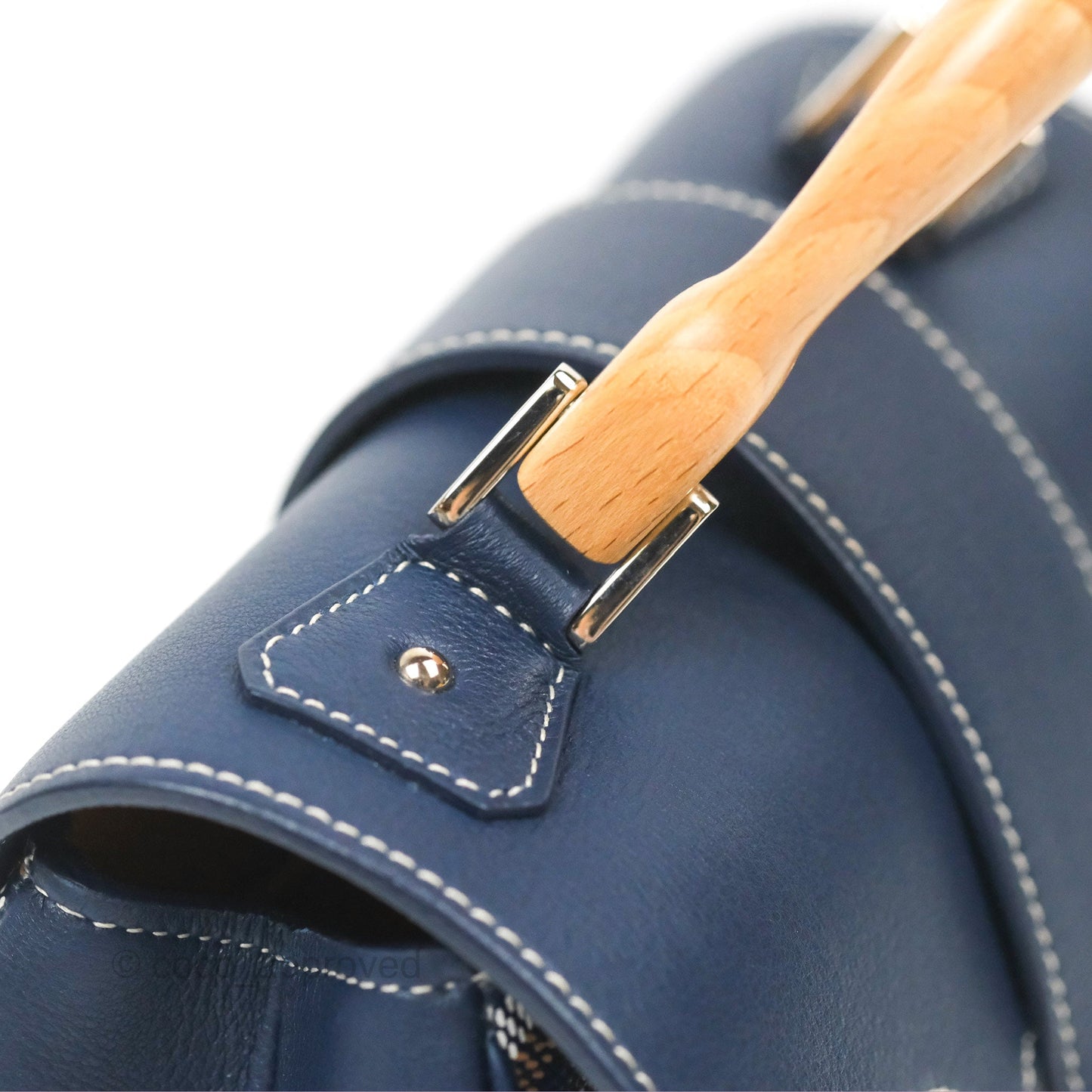 Goyard Saïgon Mini Bag Navy Goyardine Canvas/Chevroches Calfskin