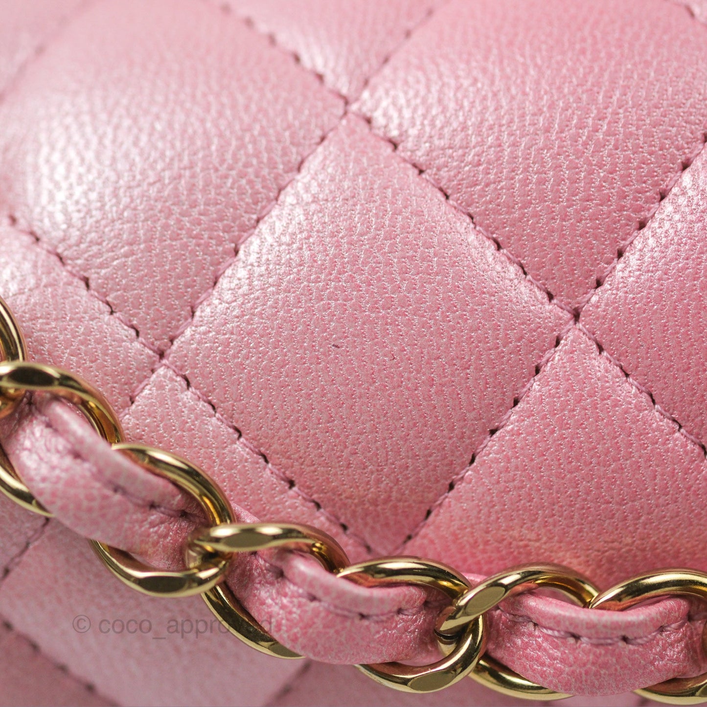 Chanel Classic M/L Medium Flap Quilted Pink Cloudy Pearly Goatskin Gold Hardware 23S